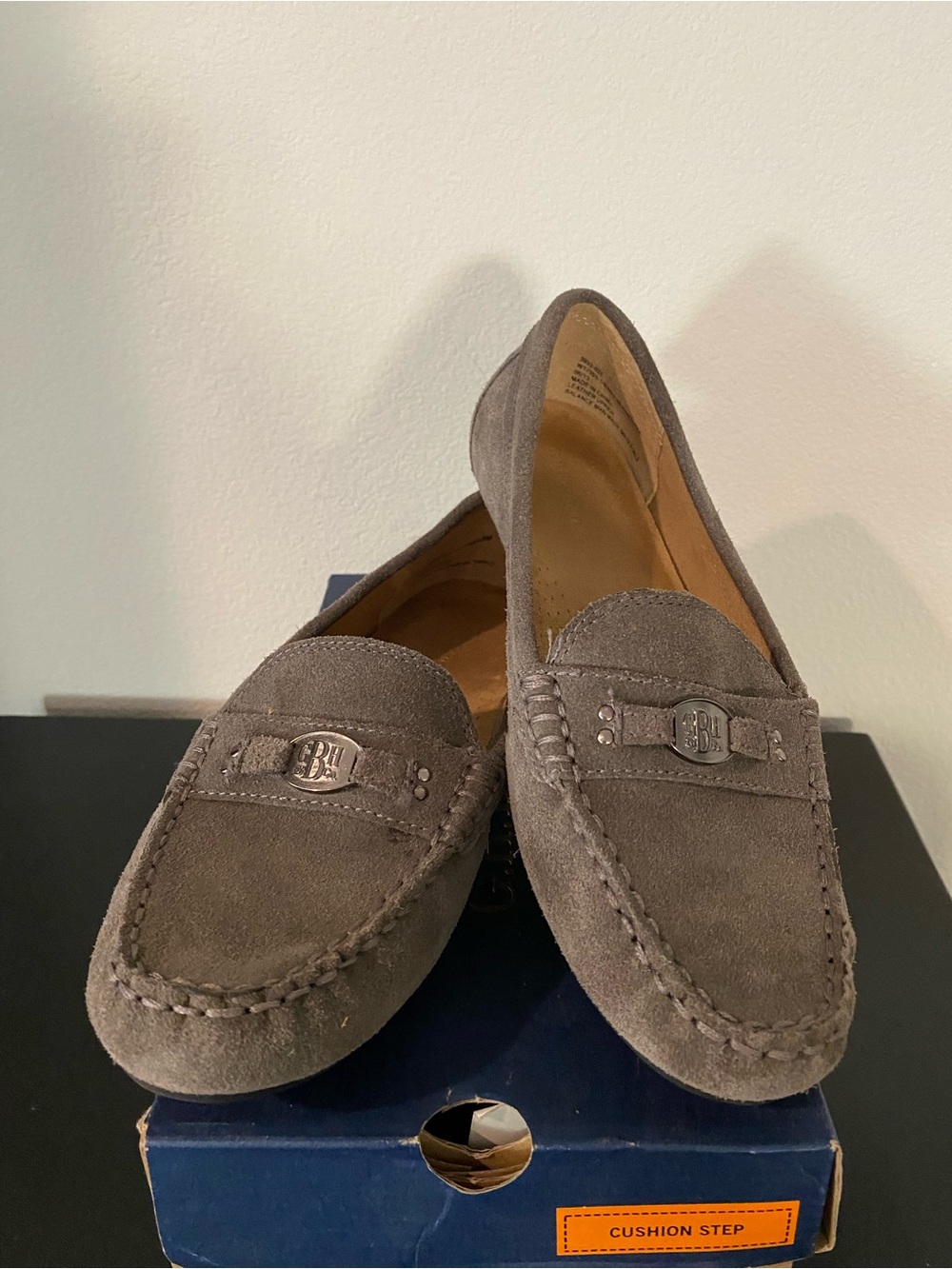 G.H. Bass "Beamer" Loafers in Gray Suede